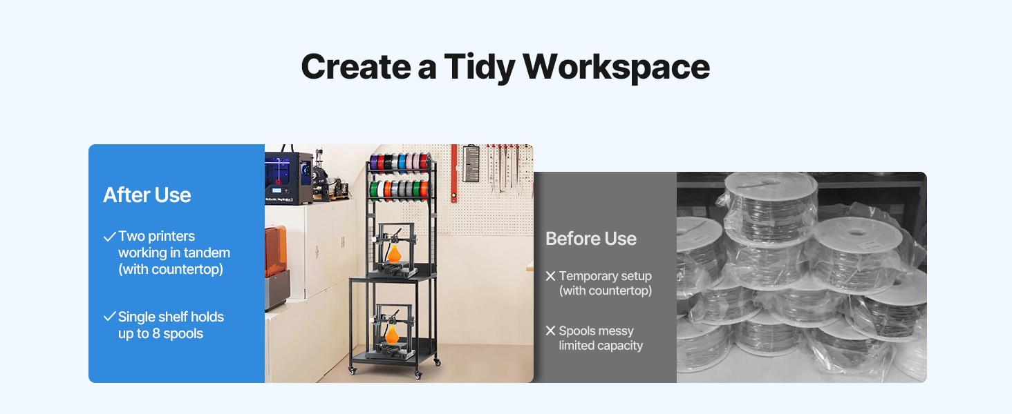 filament storage shelves