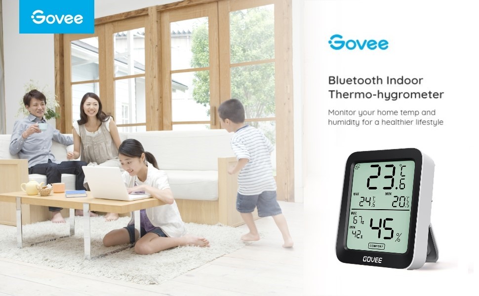 Govee Bluetooth Digital Hygrometer RoomThermometer, Humidity Meter and