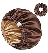 YANIBEST Double Layer Satin Bonnet Silk Bonnet Adjustable Hair Bonnet for Sleeping Hair Bonnets f...