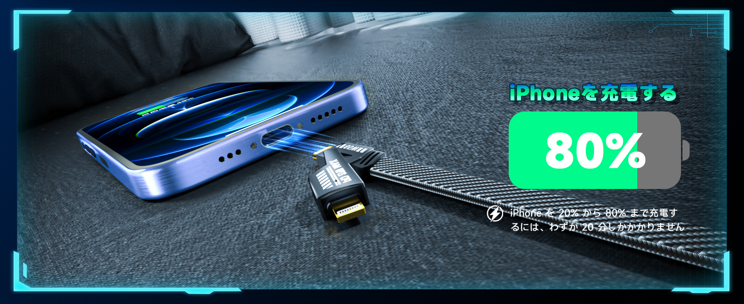 携帯充電ケーブル 電源 高速 3m 3本 c-c galaxy nimaso rampow type-c急速 usb-cケーブル usbバッテリー usbーc アンテナ