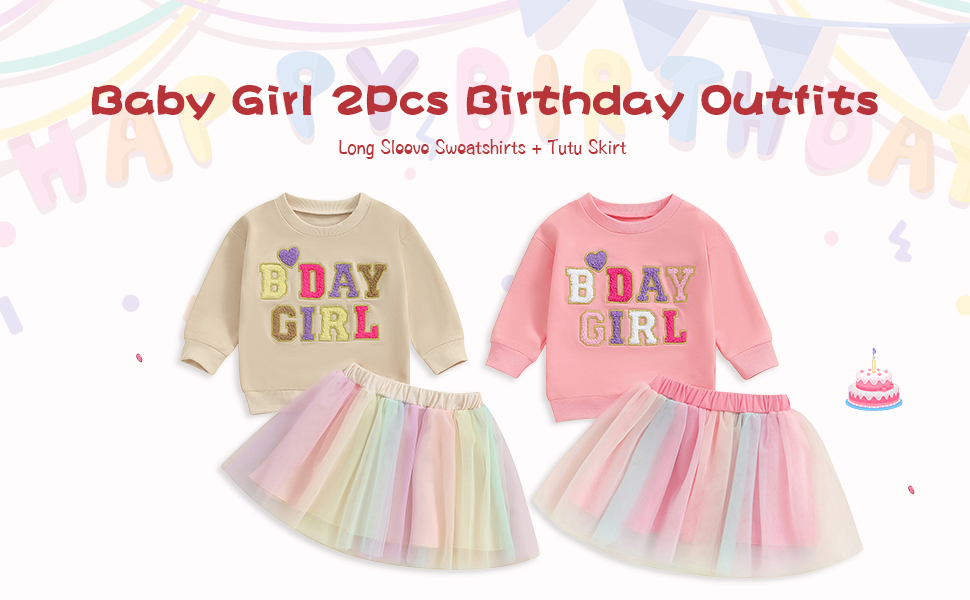 Baby Girl 2Pcs Birthday Outfits