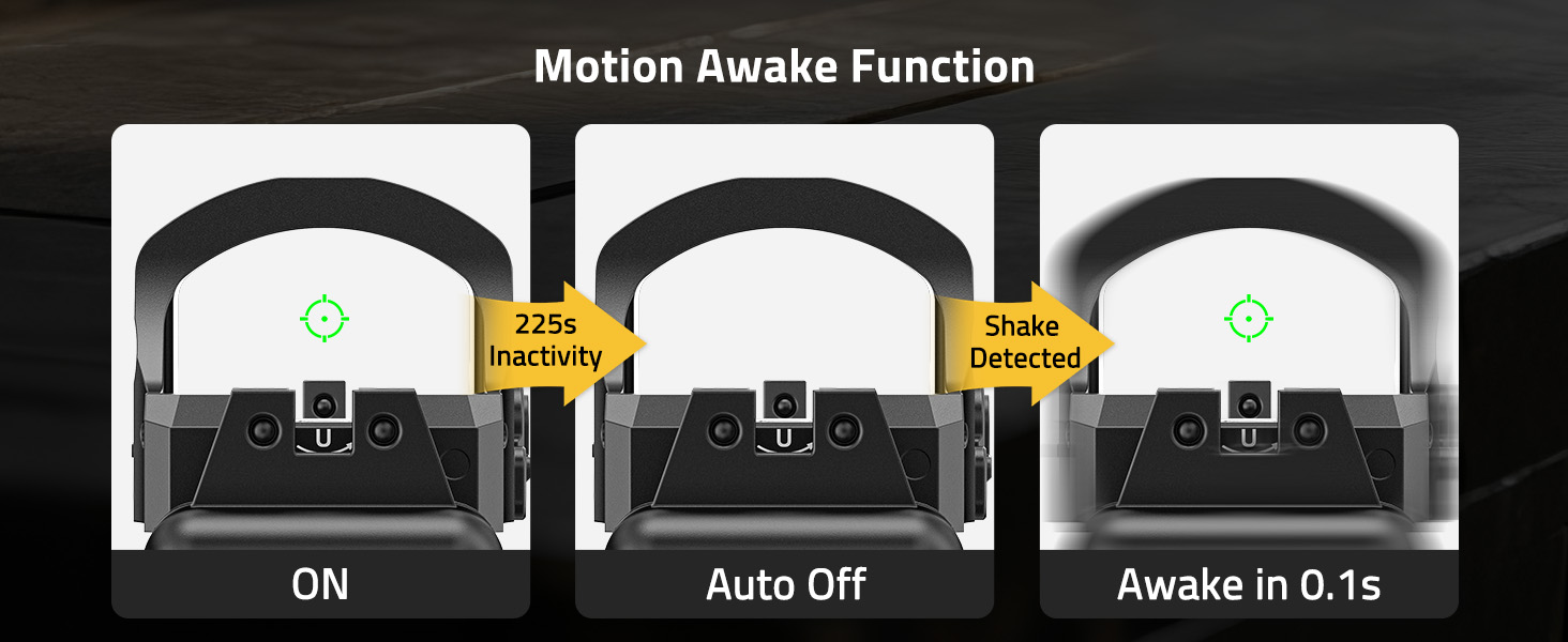 motion awake - CVLIFE WildHawk X Solar Auto Brightness Green Dot Sight