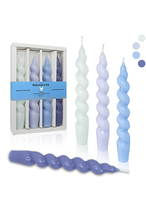 blue short candle sticks