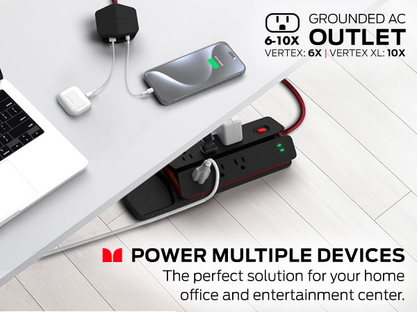 Power Center Vertex, Power Extender, Grounded AC Outlets, Surge Protection