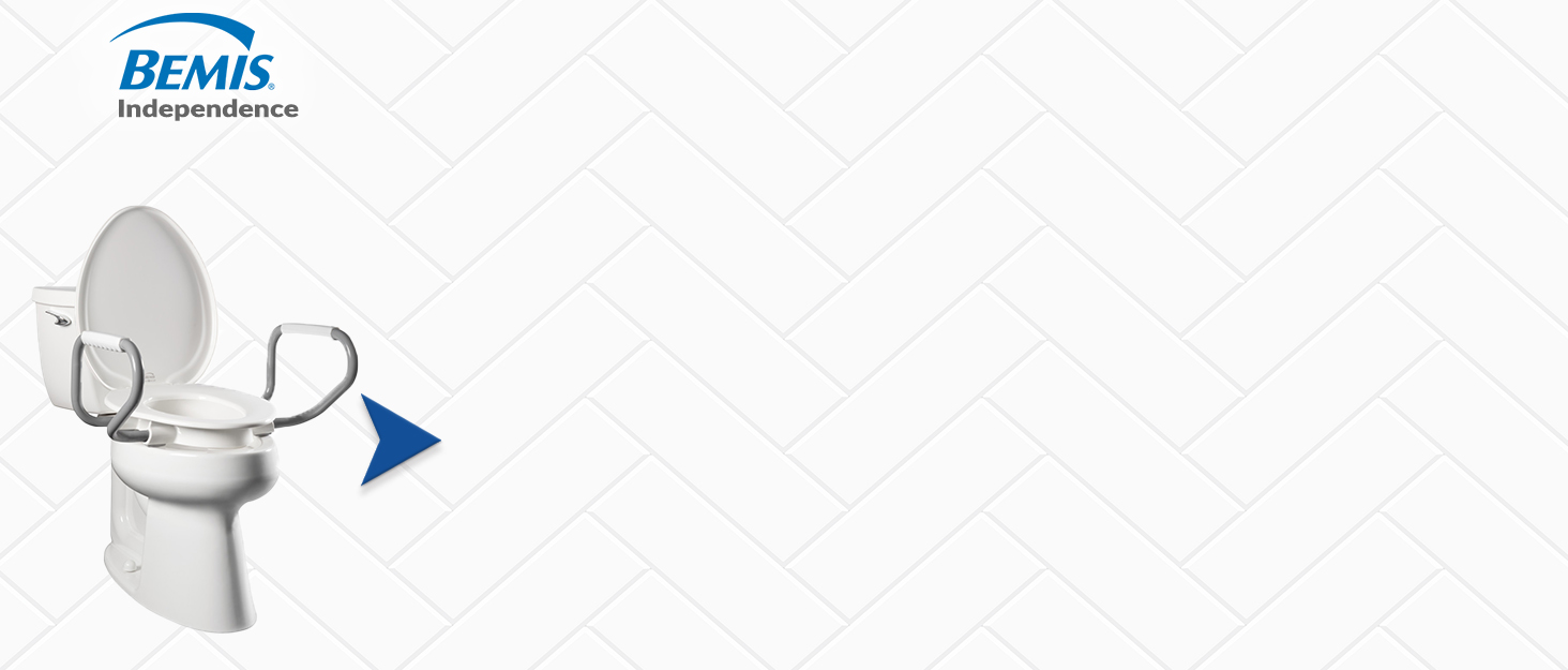 Bemis Assurance 3" Raised Toilet Seat with Handles, Clean Shield Guard