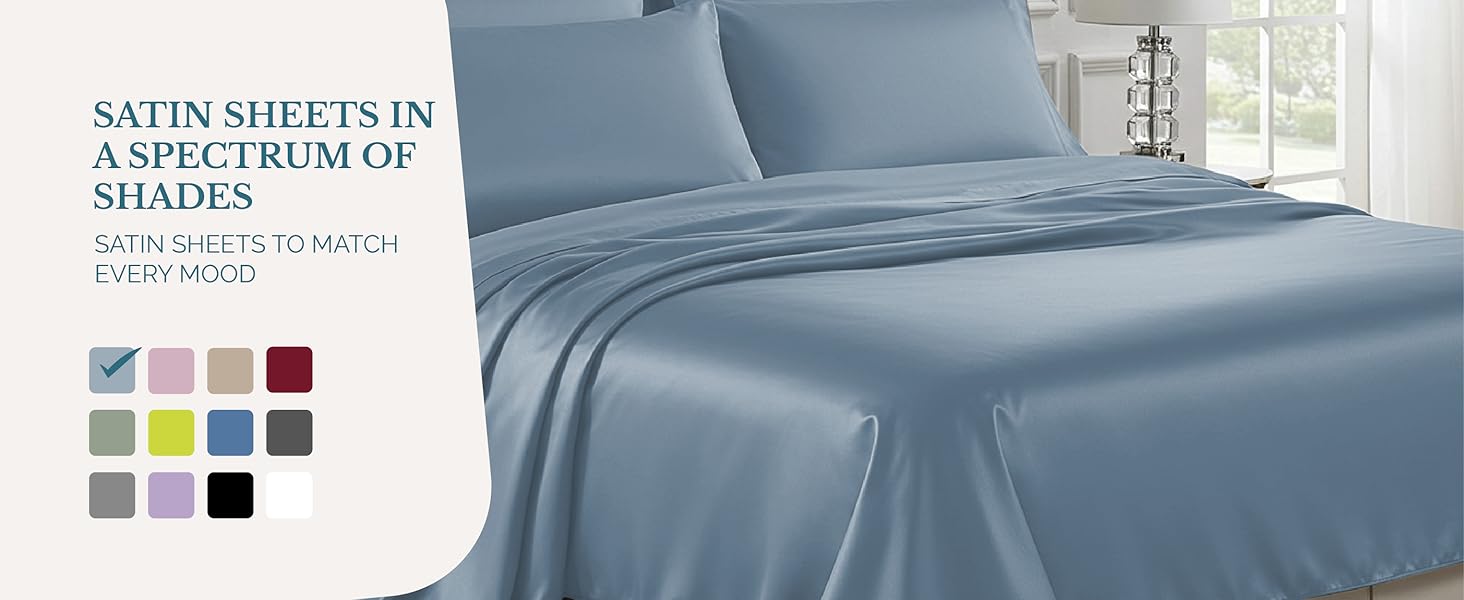 satin sheets, bed sheets, bed sheets queen, king sheets,  queen sheets, silky satin sheets