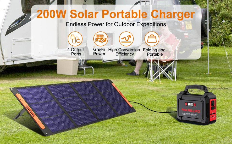 MARBERO 200 Watt Portable Solar Panel for Power Station
