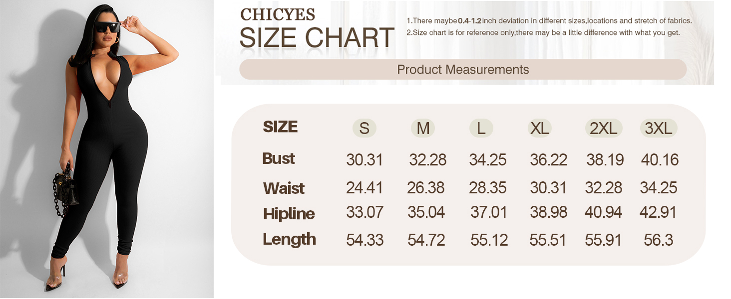 sexy casual outfits size chart