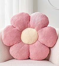 pink flower shaped throw pillow