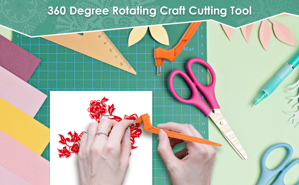 FANURY Craft Cutting Tool Set, Rotating Cut Paper Blade Art Cutting