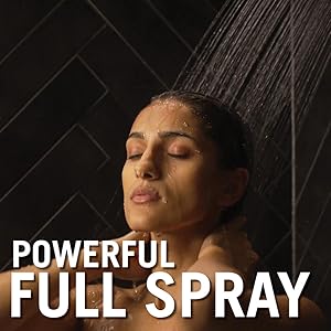 Image of woman showering in powerful full spray