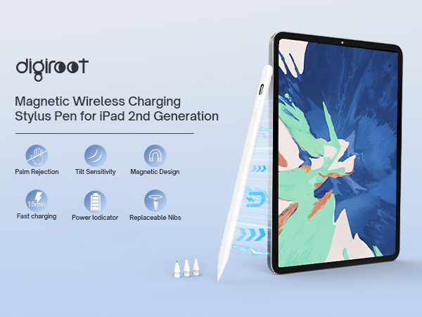 充電MAX98%⭐︎ iPad mini6+Pencil Apple Pencil 2 ワイヤレス充電 iPad 鉛筆パームリジェクション