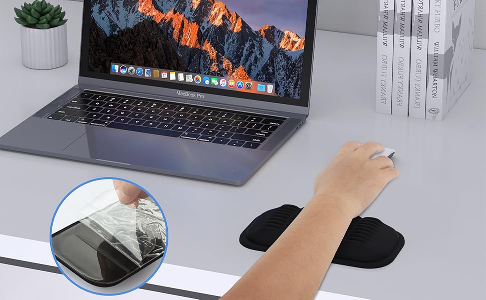 MEKASS Ergonomic Mouse Wrist Rest, Premium Memory Foam Mouse Wrist Pad Support