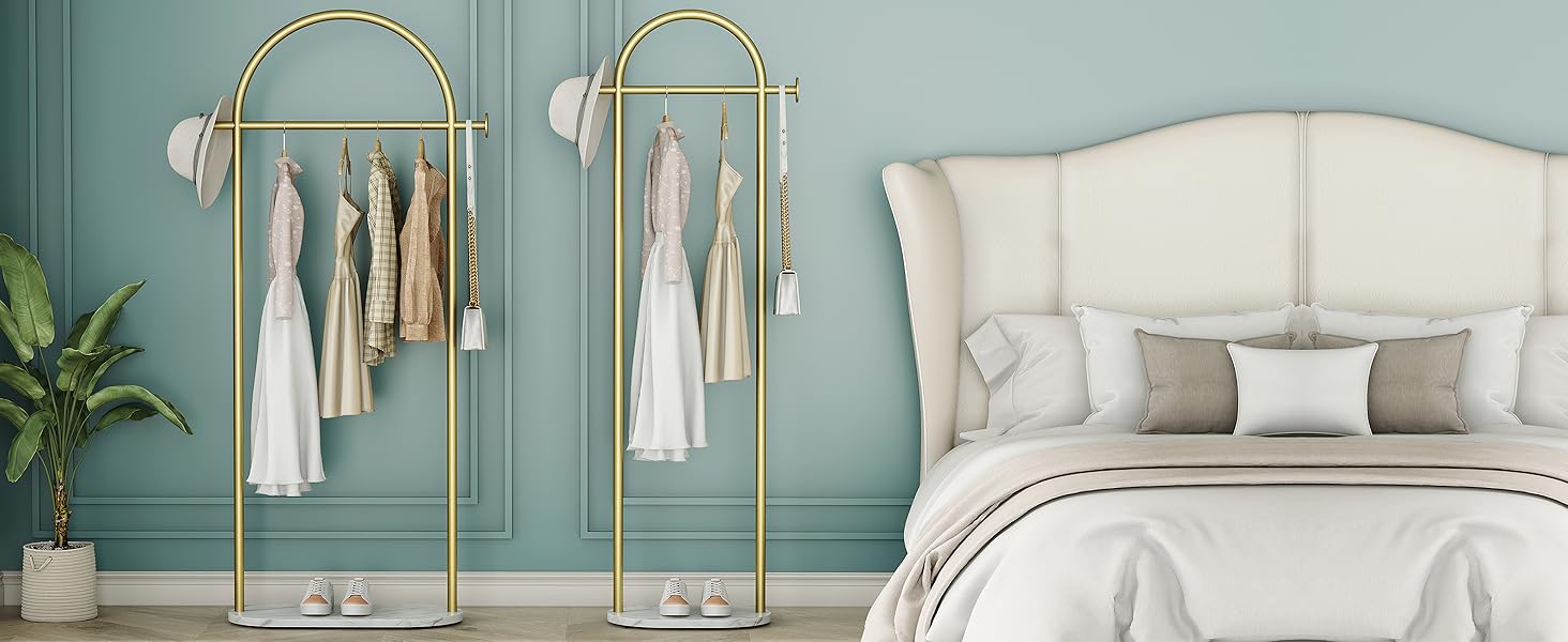 gold clothing rack