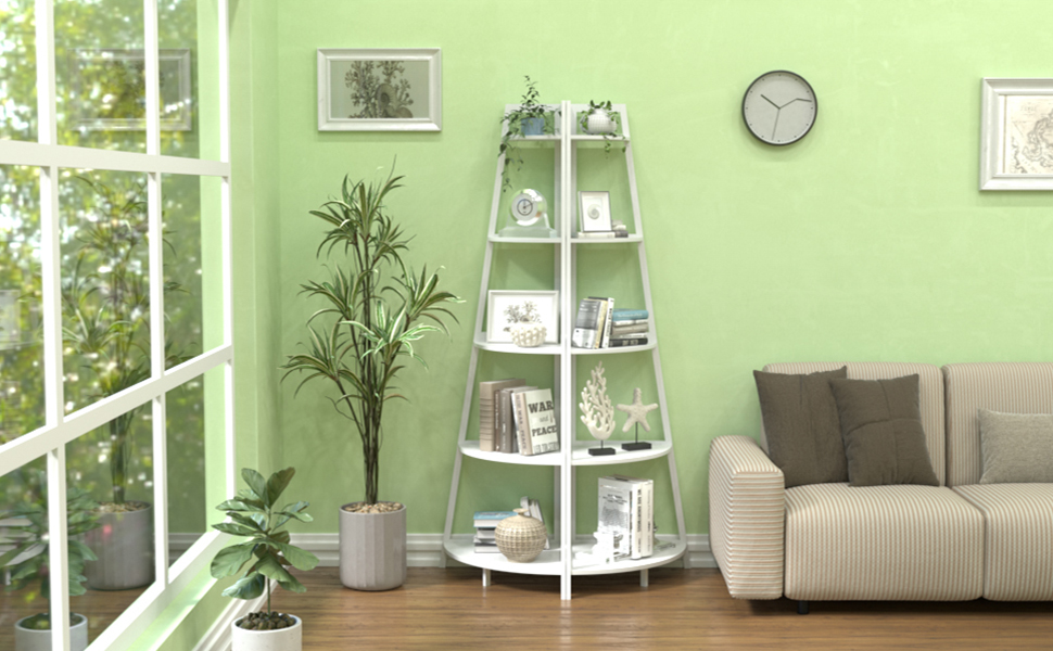 WTZ Upgraded Corner Shelf, 70 Inch Tall Bamboo Corner