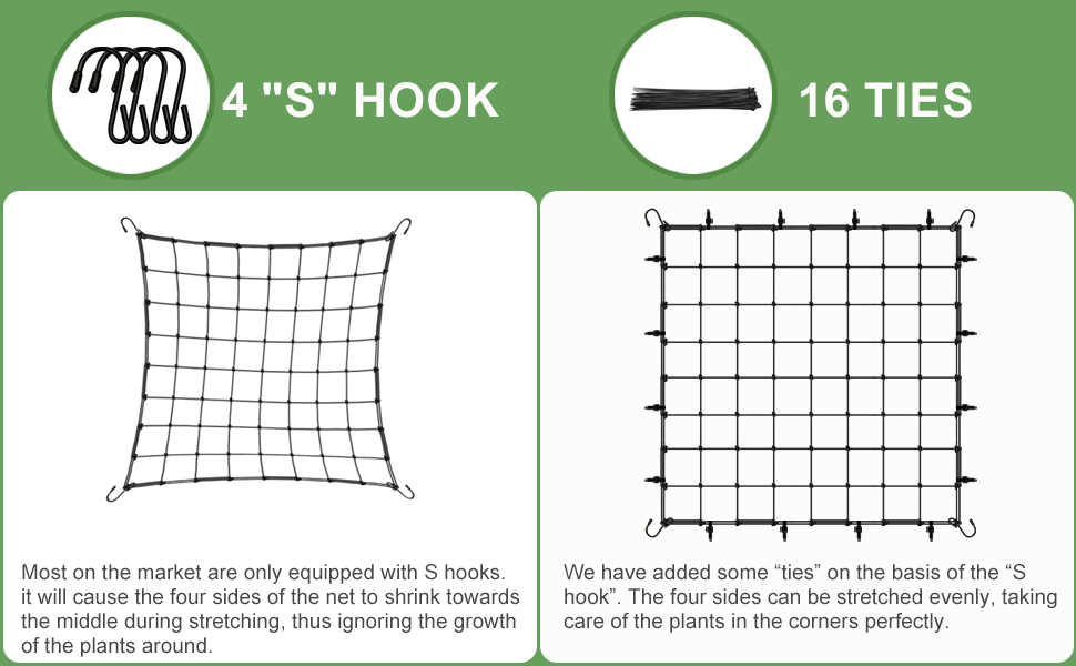 BSTPCOO Trellis Netting 4x4 for Grow Tent, Heavy Duty
