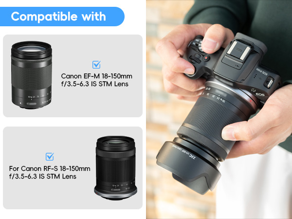 Amazon.com : JJC EW-60F Reversible Lens Hood for Canon RF-S 18