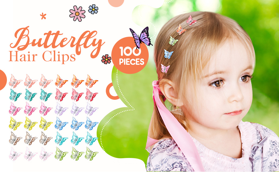 100 Pieces Butterfly Hair Clips Butterfly Clips for Hair