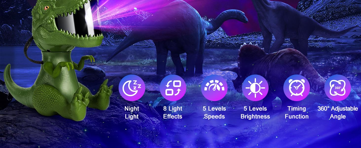 Dinosaur galaxy star projector kids christmas gift for bedroom ceiling night light