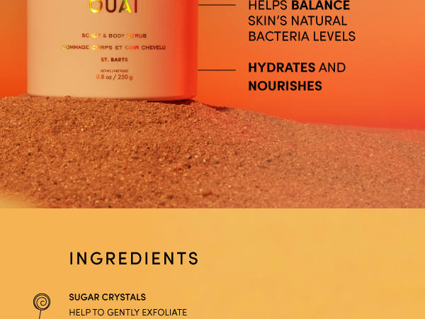 OUAI makes skincare products that are paraben and sulfate free, like this scalp and body scrub