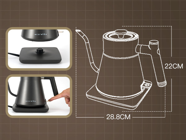 Amazon | ECORELAX 電気ケトル 0.8L ケトル 電気 コーヒーケトル