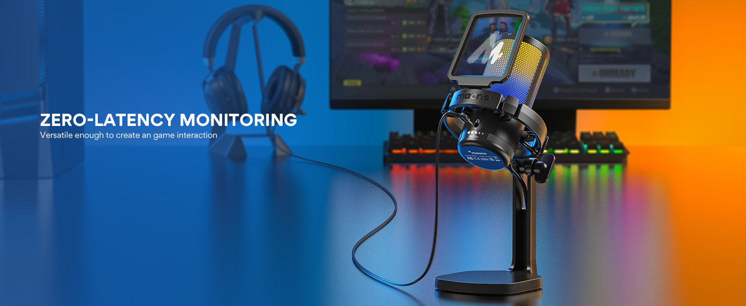MAONO USB Gaming Microphone for PC, Noise Cancellation