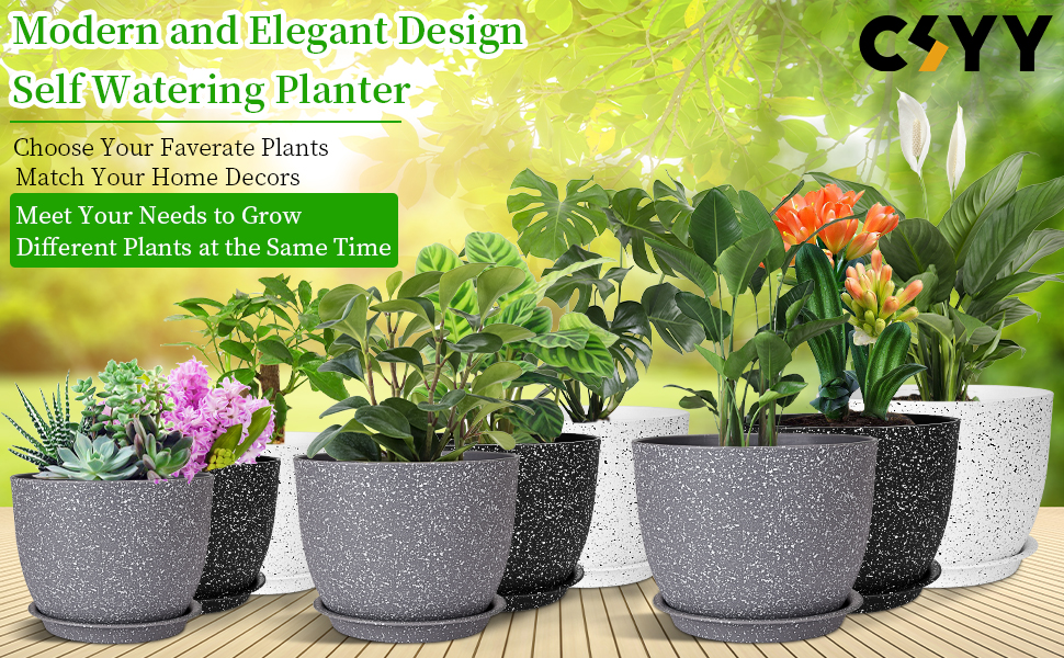 CSYY 25/23/20cm Plant Pots Indoor, Large Plastic Plant Pots, Flower