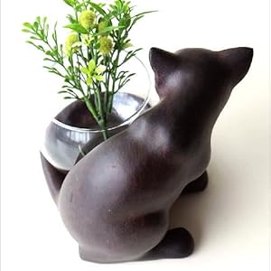 フラワーベース】ねこ 花瓶★黒猫 グッズ 置物 置き物 猫雑貨 オブジェかわいい 花瓶 花びん ガラス フラワーベース 猫 オブジェ 置物 置き物