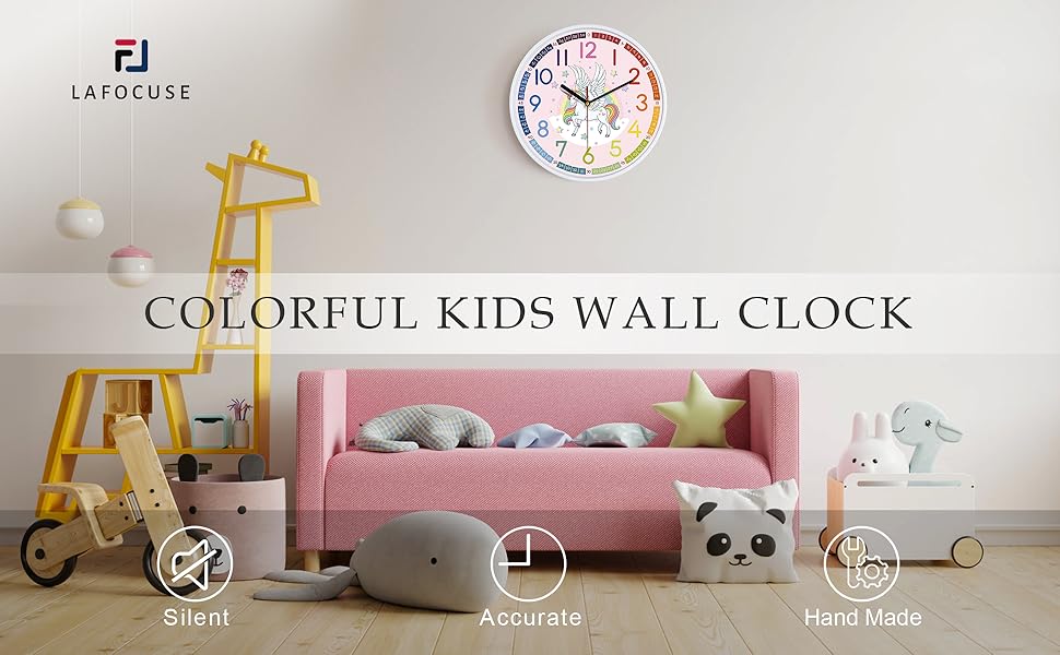 pink unicorn wall clock