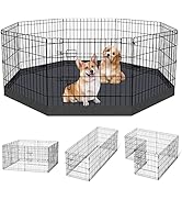 Artmeer Pet Playpen Puppy Playpen Kennels Dog Fence Exercise Pen Gate Fence Foldable Dog Crate 8 ...