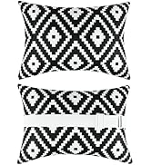 Adabana Outdoor Pillow for Chaise Lounge Head Pillow, Black Waterproof Headrest Lumbar Pillows wi...