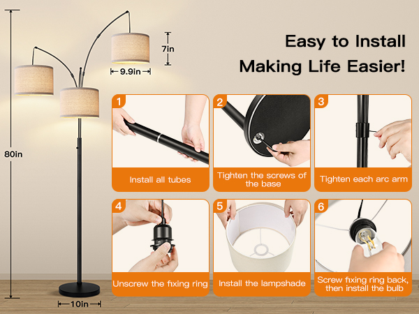3 light floor lamp