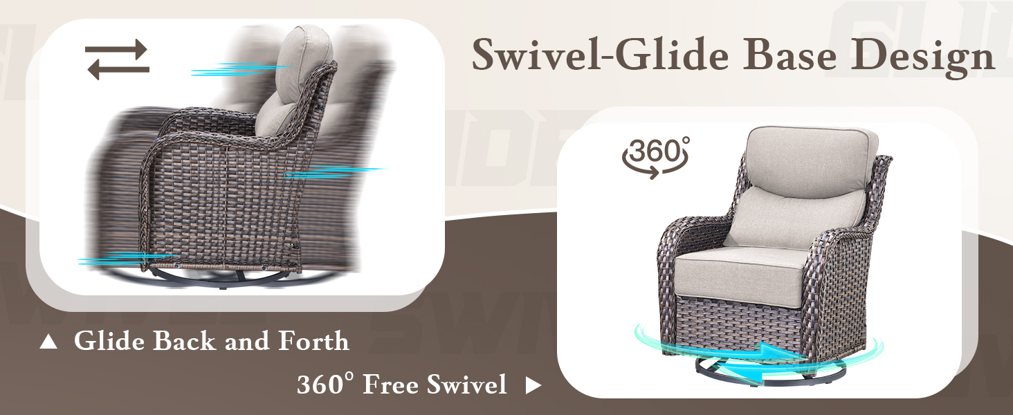 Swivel Patio Chairs; patio furniture set