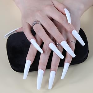 White Press on Nails