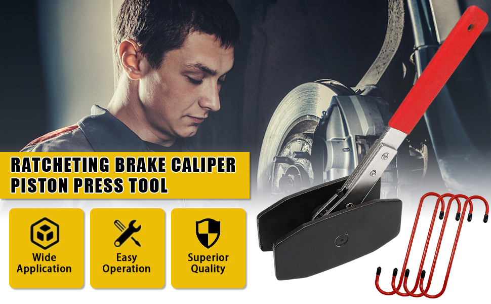 CHANG QI Brake Caliper Tool Ratchet Brake Piston Reset Tool with 4