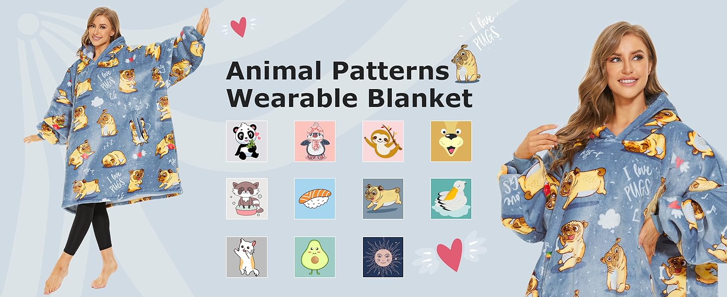 Venustas Wearable Blanket Hoodie, Oversized Sherpa Hooded