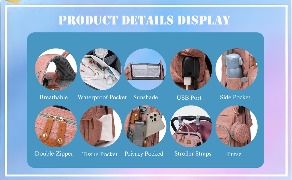 Diaper Bag with Changing Station, Baby Bag, Diaper Bag Backpack