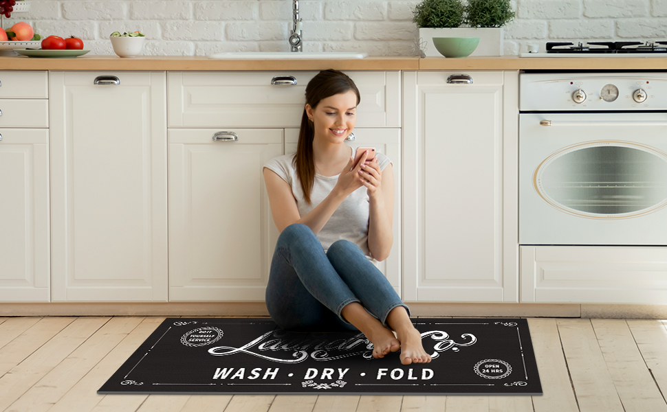 comfoyar Laundry Room Rug Runner Non Slip Laundry Rugs and