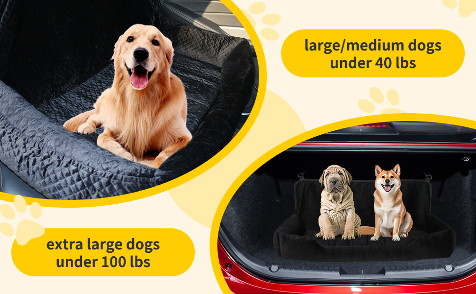 Dog Car Seat for Large Dogs Under 100LBS or 2 Medium Dogs