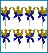 Gold Crown Cupcake Toppers