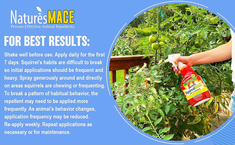 Nature’s MACE 40oz Concentrate Squirrel Repellent,Covers 28,000 Sq Ft, Squirrel