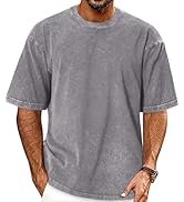 Oversized Tshirts for Men Short Sleeve Vintage Washed Basic Loose Tees