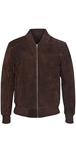 Men's 70'S Bomber Real Suede Leather Jacket Street Inspired