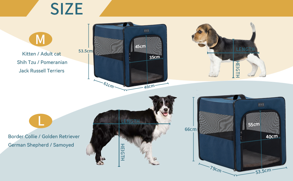 Petsfit Dog Travel Crate Lightweight Dog Crate,Portable Dog Crate
