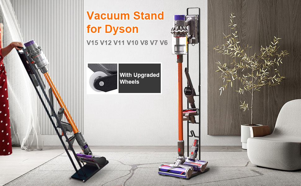Vacuum Stand for Dyson V15 V12 V11 V10 V8 V7 V6 with Wheels,Stable