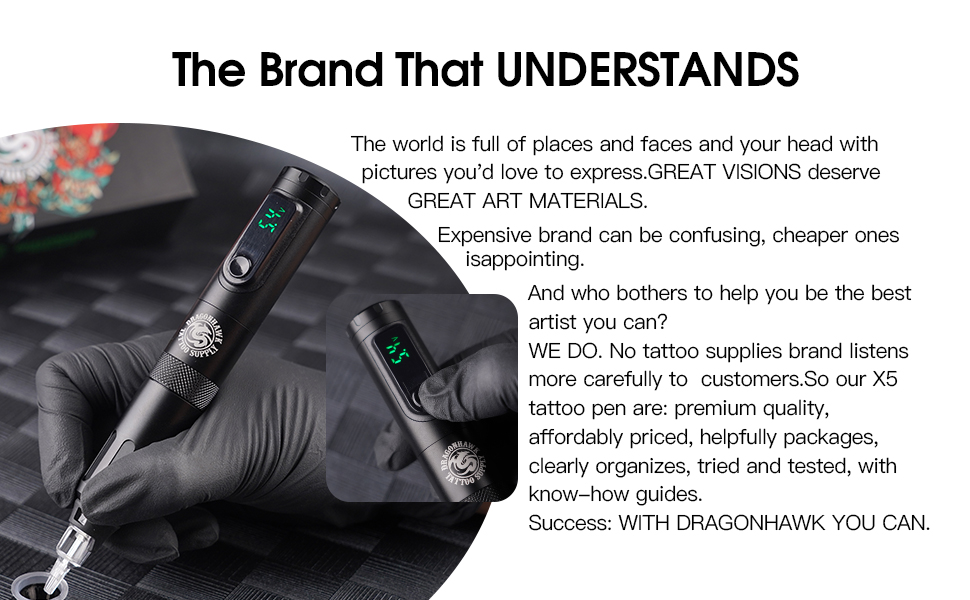 Dragonhawk X4 Wireless Tattoo Pen Machine Gun Pro Rotary Smp
