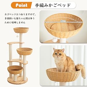 Amazon | PETTIFUL キャットタワー 木製 【天然木使用】 据え置き 大型