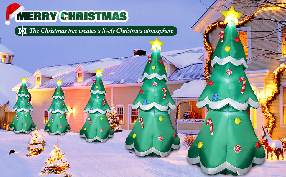 Omdekor 210cm Árbol de Navidad Inflable con Luces LED ...