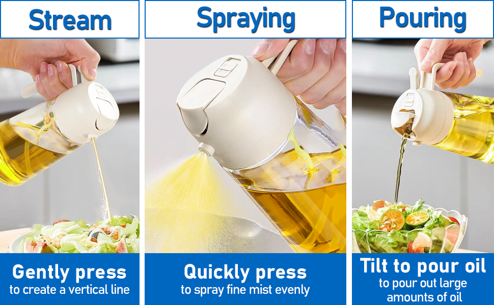 SUWMUWFU Spray Huile Cuisine Air Fryer 2 en 1, Pulverisateur Huile Cuisine 500ml, Spray Huile d