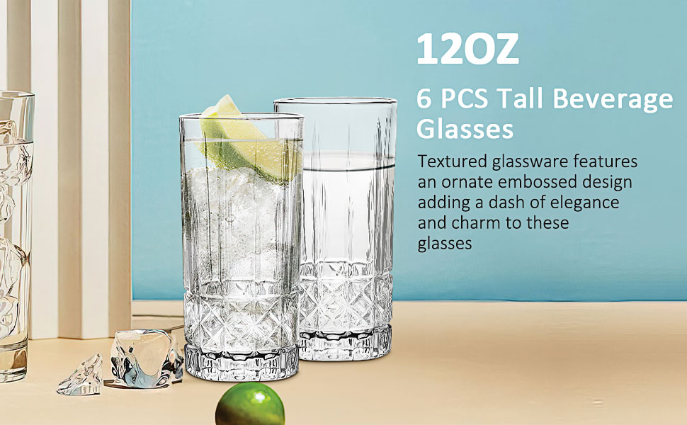 drinking glasses water glasses highball glasses glasses drinking set drinking glasses set of 6